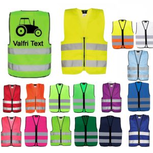 Reflexväst Barn 3 med dragkedja - Traktor med Valfri Text