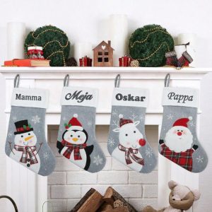 Stor Julstrumpa Grå - Valfri Brodyr