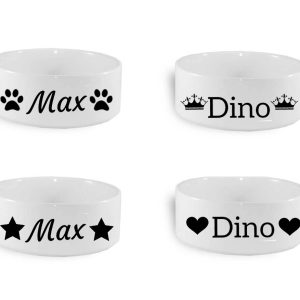 Keramik Hund/Kattskål - Valfritt Text med symbol