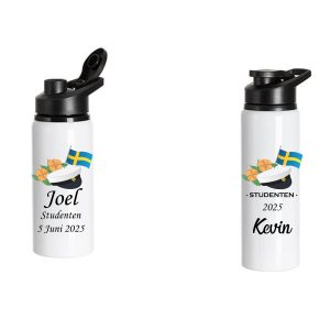 Vattenflaska 600/750ml- Studenthatt med valfri Text