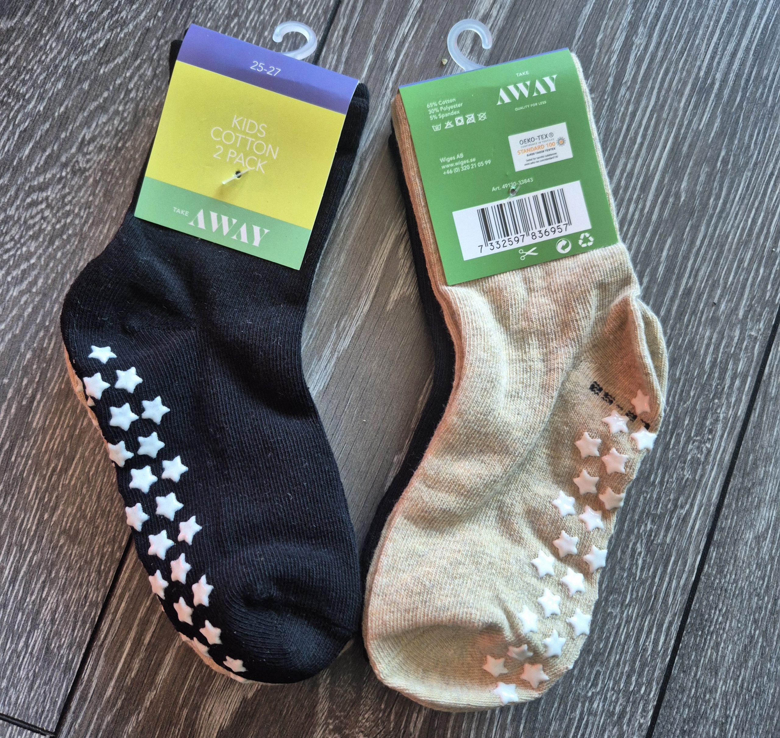 Barnstrumpor antihalk med namn 2pack - 22/24 - 25/27