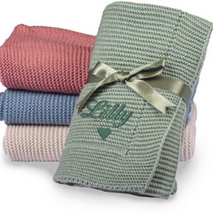 Soft Knitted filt - Med valfri Brodyr