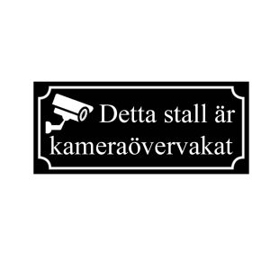 Rektangulär Skylt - Kamerasymbol med valfri Text