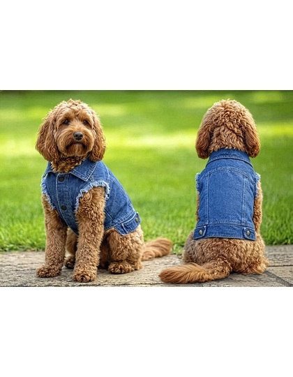 Jeans Jacka Hund - Valfritt Tryck - Bild 3