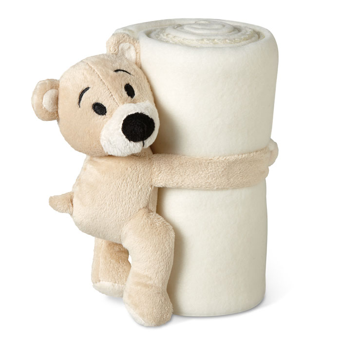 Fleece filt med Nalle- Med valfritt Namn/Text